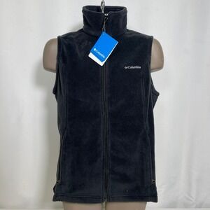 Columbia Benton Springs Black Full Zip Fleece Vest Women's MEDIUM NWT